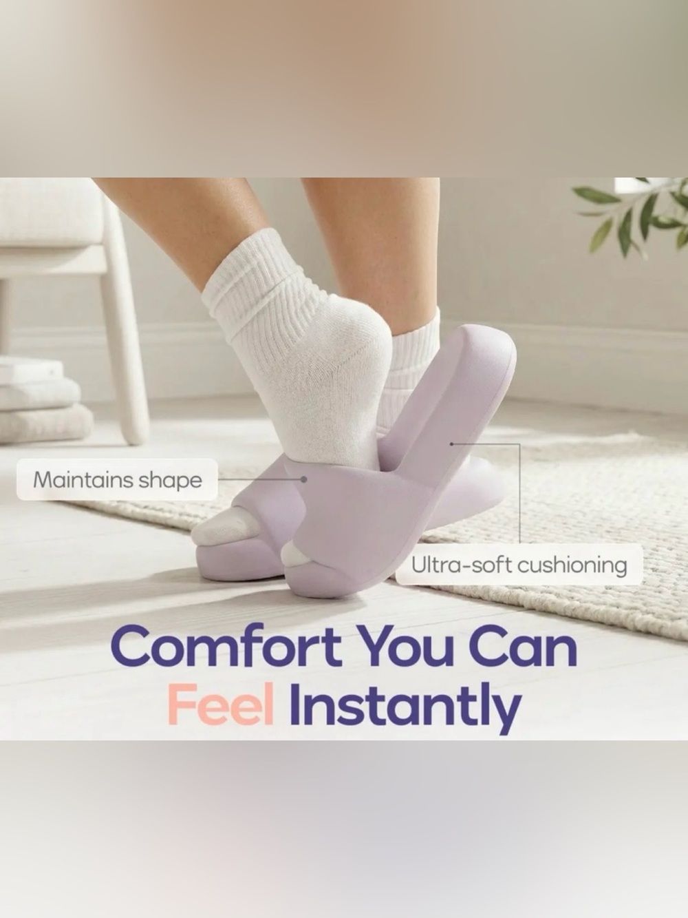 NWT Lilac Mellow Soft Cloud Slides